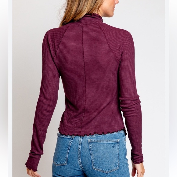 Intimately Free People Make It Easy Thermal, Mock Neck, Long Sleeves, XS - Picture 2 of 7